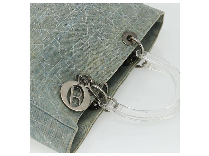 Borsa Canage Christian Dior in denim blu argento autentica 176133 - vista 6