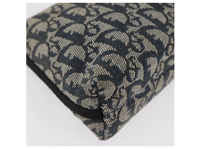 Christian Dior Trotter Canvas Accessory Pouch Navy Silver Auth mr2400 Silvery Navy blue - view 10