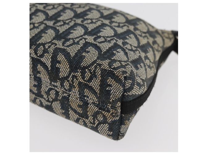 Christian Dior Trotter Canvas Accessory Pouch Navy Silver Auth mr2400 Silvery Navy blue - view 11