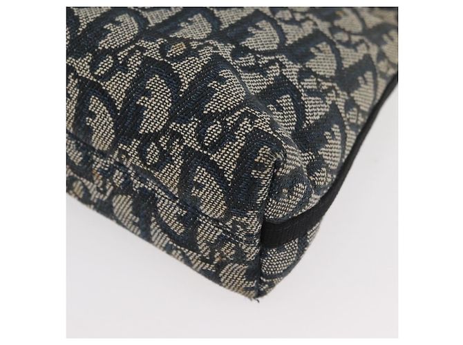 Christian Dior Trotter Canvas Accessory Pouch Navy Silver Auth mr2400 Silvery Navy blue - view 13