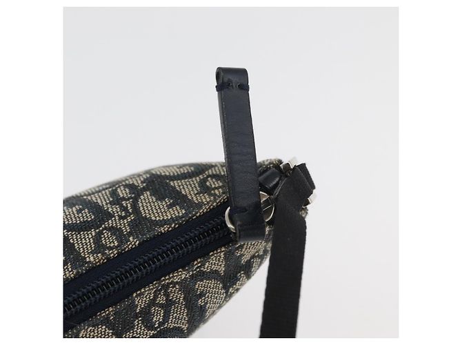Christian Dior Trotter Canvas Accessory Pouch Navy Silver Auth mr2400 Silvery Navy blue - view 14