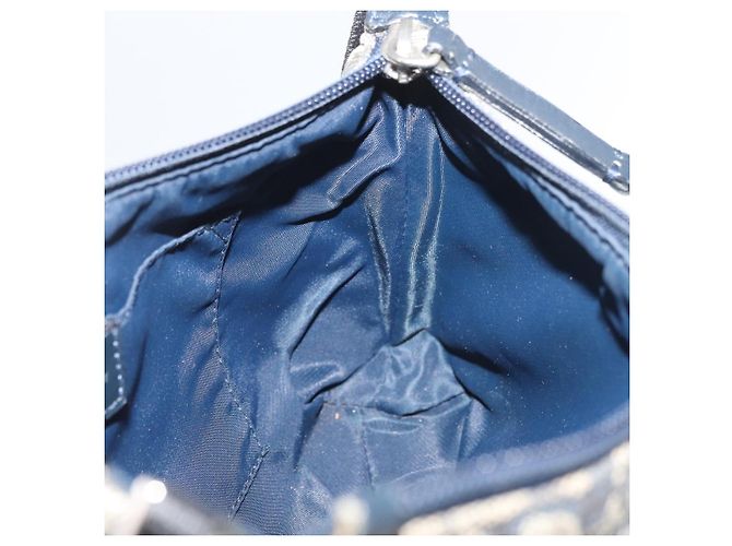Christian Dior Trotter Canvas Accessory Pouch Navy Silver Auth mr2400 Silvery Navy blue - view 17