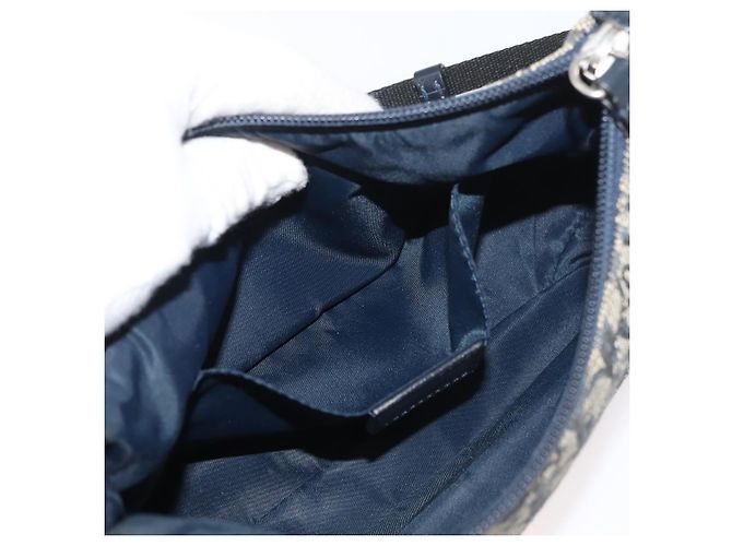 Christian Dior Trotter Canvas Accessory Pouch Navy Silver Auth mr2400 Silvery Navy blue - view 19