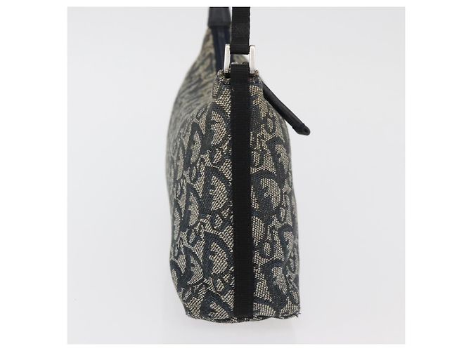 Christian Dior Trotter Canvas Accessory Pouch Navy Silver Auth mr2400 Silvery Navy blue - view 5