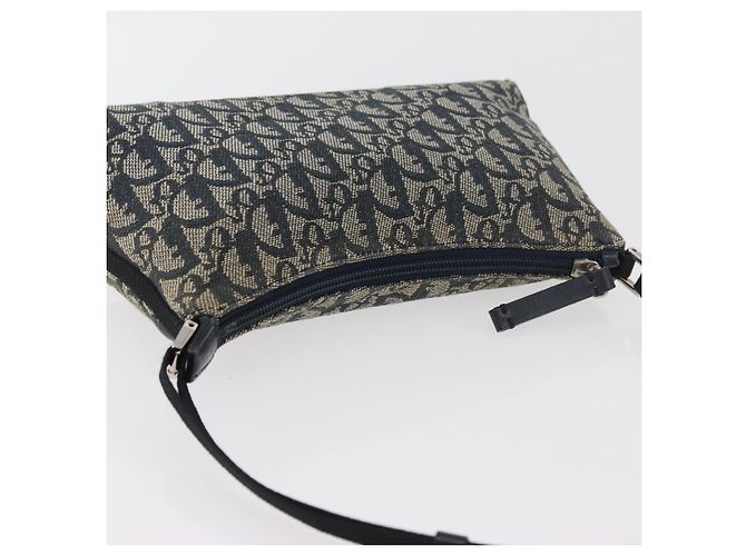 Christian Dior Trotter Canvas Accessory Pouch Navy Silver Auth mr2400 Silvery Navy blue - view 6