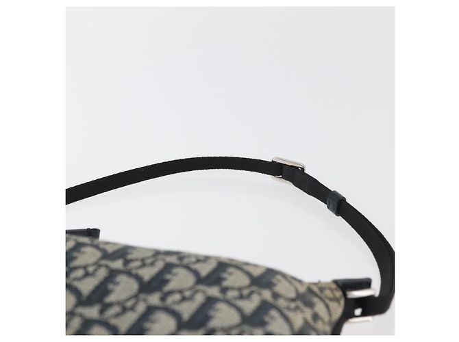 Christian Dior Trotter Canvas Accessory Pouch Navy Silver Auth mr2400 Silvery Navy blue - view 8