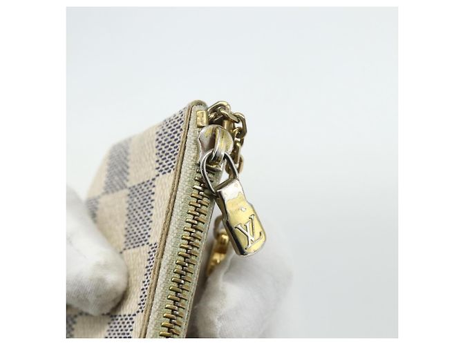 LOUIS VUITTON Pochette Cles Damier Azur Monedero N62659 LV Auth 176512 - vista 13