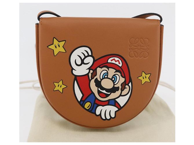 LOEWE - Pochette Super Mario Super Mario in pelle marrone Auth 167232SM - vista 12