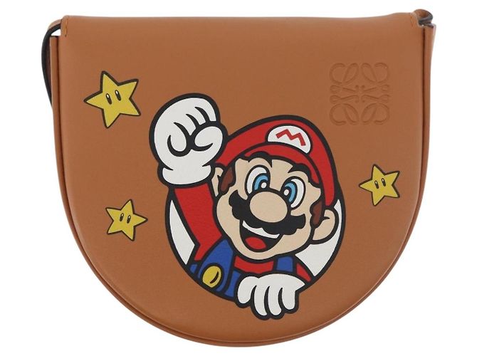 LOEWE - Pochette Super Mario Super Mario in pelle marrone Auth 167232SM - vista 13