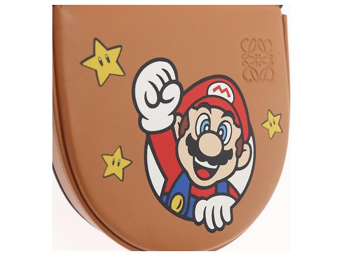 LOEWE - Pochette Super Mario Super Mario in pelle marrone Auth 167232SM - vista 19