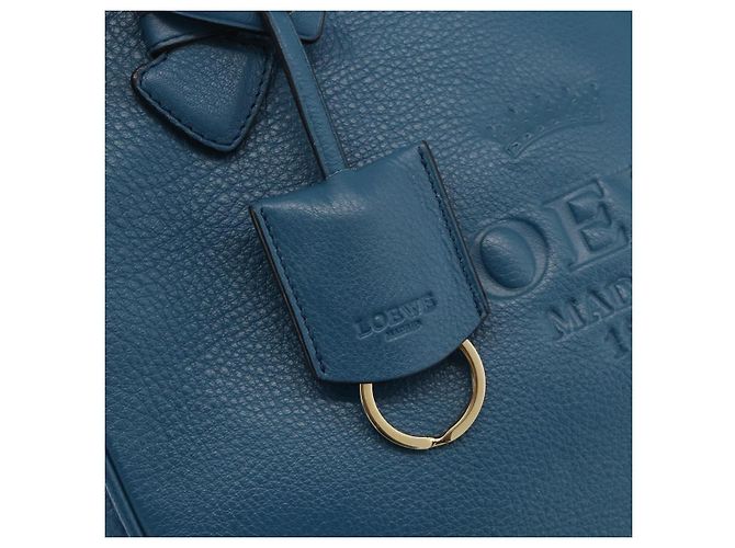 LOEWE Heritage Tote Bag aus Leder Gold Blau Auth 175236A Golden - Ansicht 10