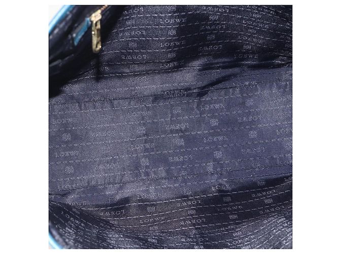 LOEWE Heritage Tote Bag aus Leder Gold Blau Auth 175236A Golden - Ansicht 11