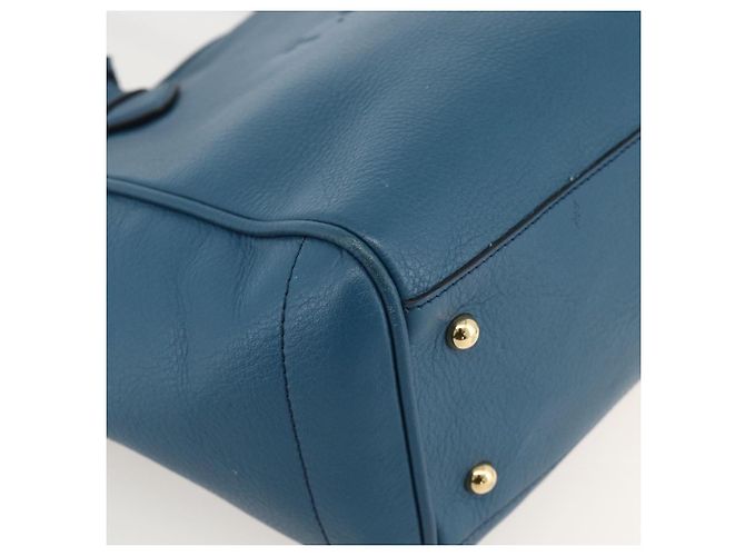 LOEWE Heritage Tote Bag aus Leder Gold Blau Auth 175236A Golden - Ansicht 14
