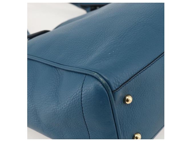 LOEWE Heritage Tote Bag aus Leder Gold Blau Auth 175236A Golden - Ansicht 16