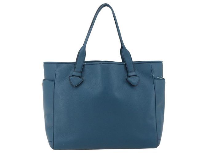 LOEWE Heritage Tote Bag aus Leder Gold Blau Auth 175236A Golden - Ansicht 2