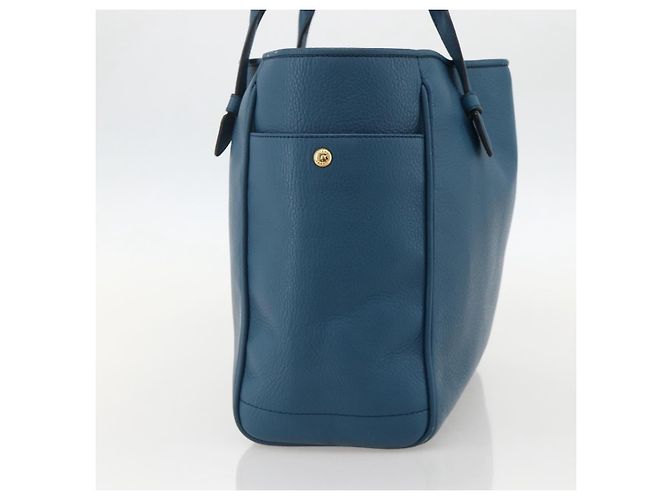 LOEWE Heritage Tote Bag aus Leder Gold Blau Auth 175236A Golden - Ansicht 4
