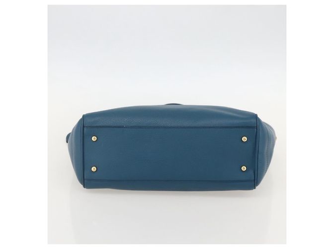 LOEWE Heritage Tote Bag aus Leder Gold Blau Auth 175236A Golden - Ansicht 5