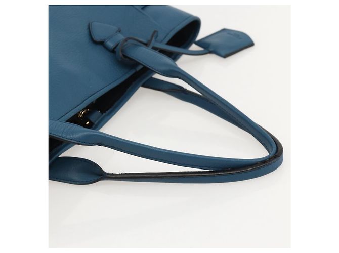 LOEWE Heritage Tote Bag aus Leder Gold Blau Auth 175236A Golden - Ansicht 7