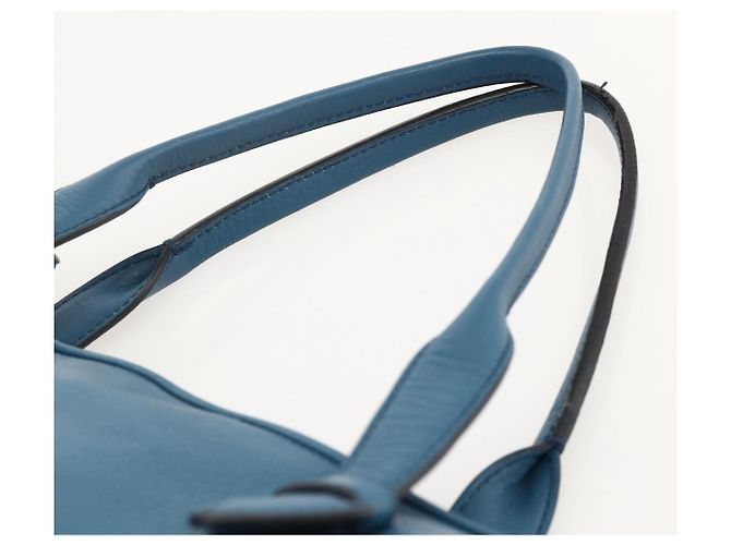 LOEWE Heritage Tote Bag aus Leder Gold Blau Auth 175236A Golden - Ansicht 8