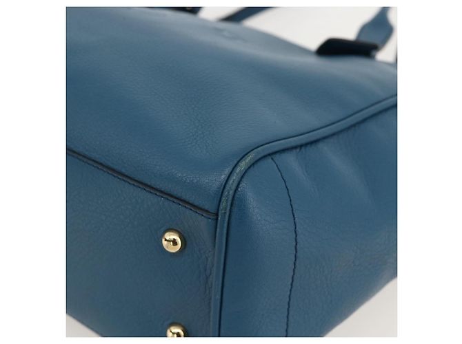 LOEWE Heritage Tote Bag aus Leder Gold Blau Auth 175236A Golden - Ansicht 9