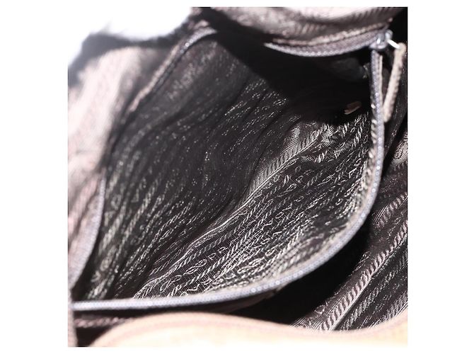 Borsa a Spalla PRADA Nylon Beige Argento Autentica 175788 - vista 25