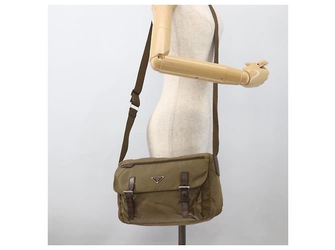 Borsa a Spalla PRADA Nylon Beige Argento Autentica 175788 - vista 30