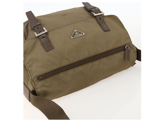 Borsa a Spalla PRADA Nylon Beige Argento Autentica 175788 - vista 6