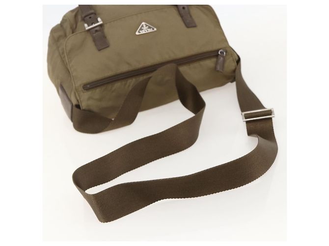 Borsa a Spalla PRADA Nylon Beige Argento Autentica 175788 - vista 7