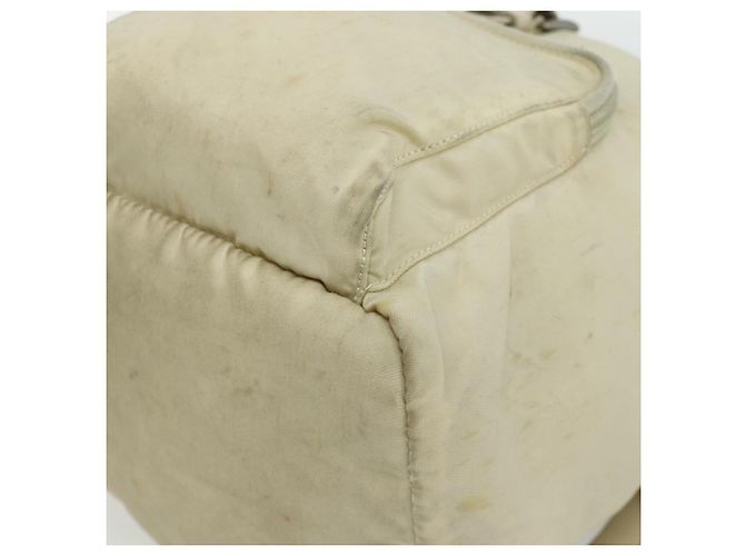 PRADA Backpack Nylon Ivory Silver Auth 175828 Silvery Cream - view 10