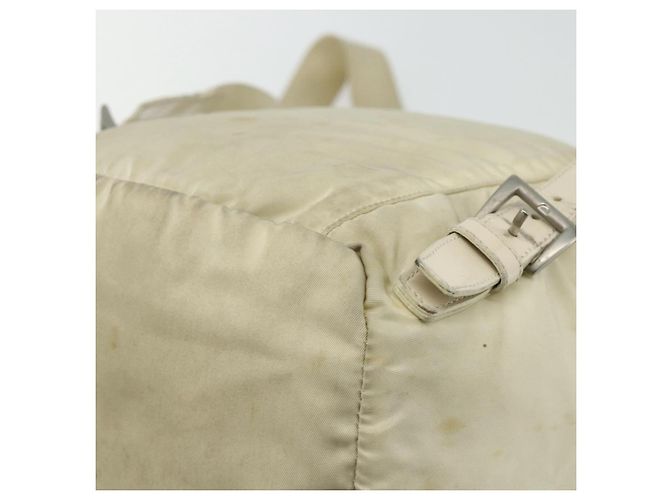 PRADA Backpack Nylon Ivory Silver Auth 175828 Silvery Cream - view 12