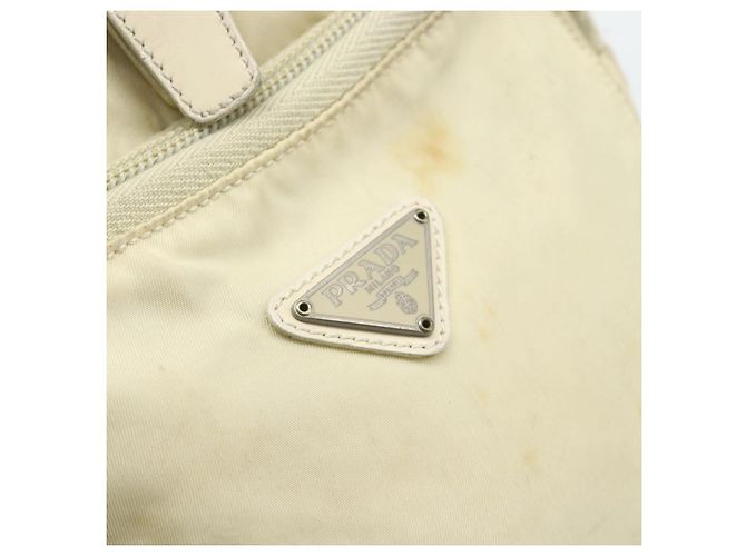 PRADA Backpack Nylon Ivory Silver Auth 175828 Silvery Cream - view 14