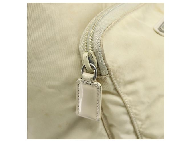 PRADA Backpack Nylon Ivory Silver Auth 175828 Silvery Cream - view 15