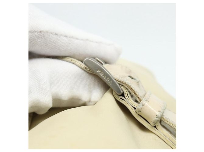PRADA Backpack Nylon Ivory Silver Auth 175828 Silvery Cream - view 16