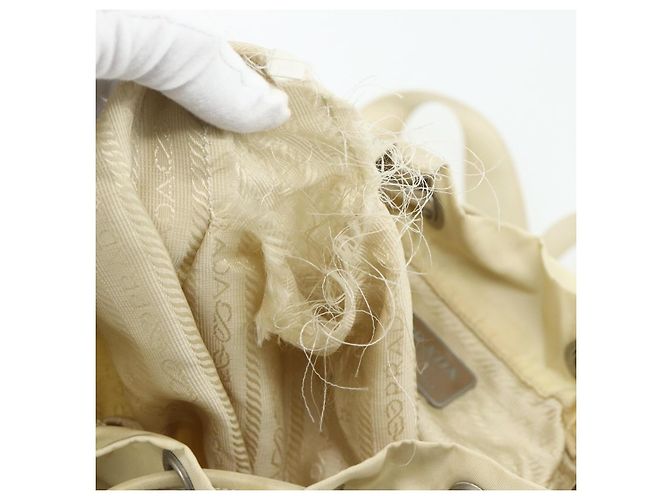 PRADA Backpack Nylon Ivory Silver Auth 175828 Silvery Cream - view 22