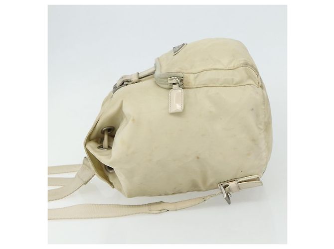 PRADA Backpack Nylon Ivory Silver Auth 175828 Silvery Cream - view 4
