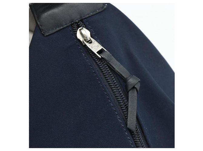 Borsa a Spalla LOEWE in Tela Blu Navy Argento Autentica 175205 - vista 8