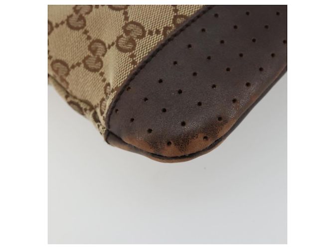 Borsa a Spalla GG Canvas Gucci Beige Argento 145857 Auth 175691 - vista 11