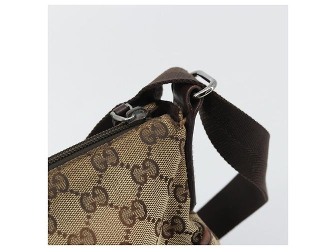 Borsa a Spalla GG Canvas Gucci Beige Argento 145857 Auth 175691 - vista 14