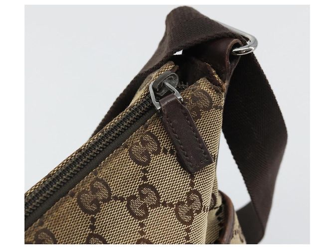 Borsa a Spalla GG Canvas Gucci Beige Argento 145857 Auth 175691 - vista 15