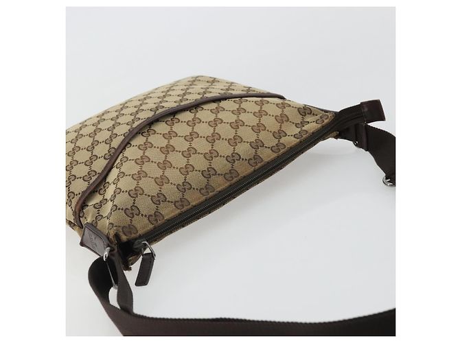 Borsa a Spalla GG Canvas Gucci Beige Argento 145857 Auth 175691 - vista 6