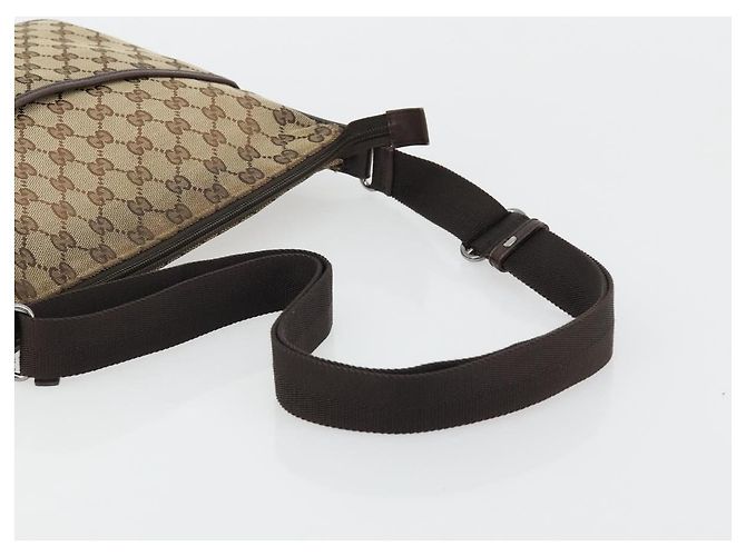 Borsa a Spalla GG Canvas Gucci Beige Argento 145857 Auth 175691 - vista 7