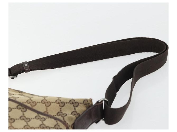 Borsa a Spalla GG Canvas Gucci Beige Argento 145857 Auth 175691 - vista 8