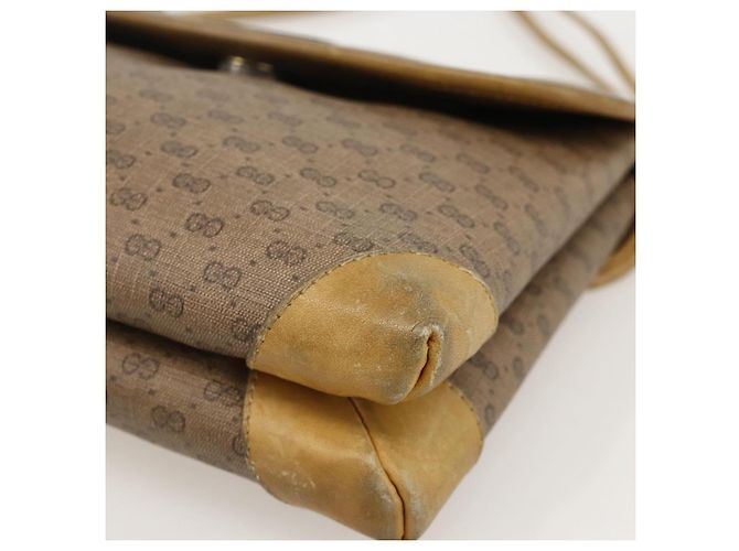 Gucci Bolso de Hombro Micro GG Supreme PVC Beige Dorado 007 49 5548 Auth 175279 - vista 11