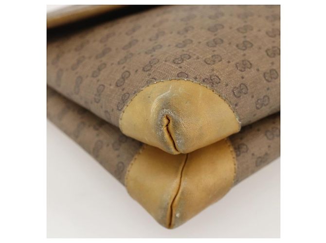 Gucci Bolso de Hombro Micro GG Supreme PVC Beige Dorado 007 49 5548 Auth 175279 - vista 12