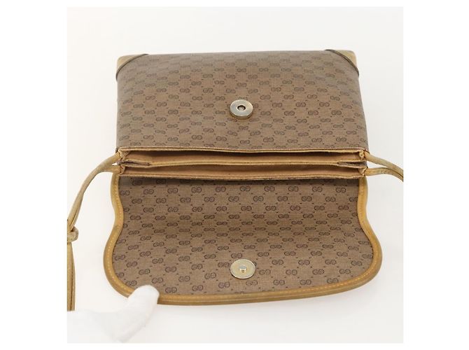 Gucci Bolso de Hombro Micro GG Supreme PVC Beige Dorado 007 49 5548 Auth 175279 - vista 16