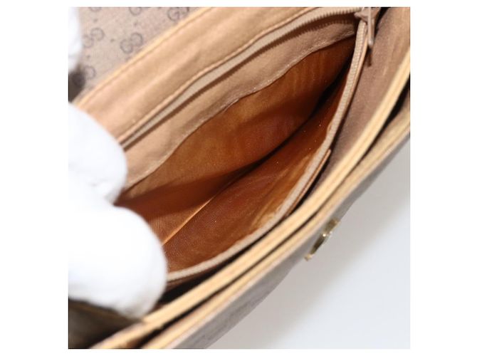 Gucci Bolso de Hombro Micro GG Supreme PVC Beige Dorado 007 49 5548 Auth 175279 - vista 22