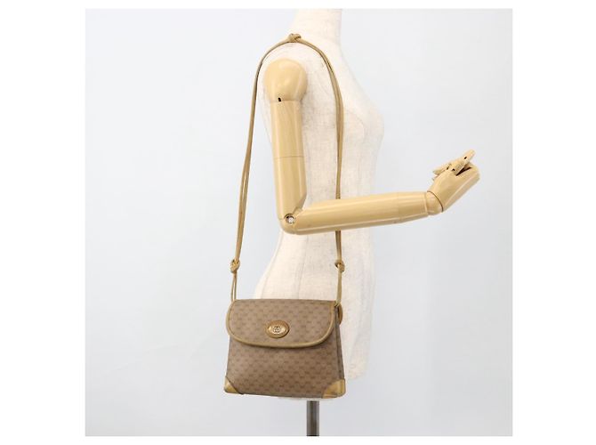 Gucci Bolso de Hombro Micro GG Supreme PVC Beige Dorado 007 49 5548 Auth 175279 - vista 25