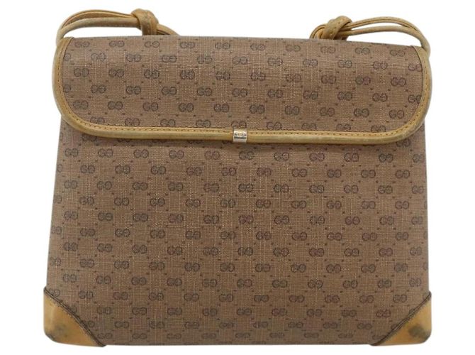 Gucci Bolso de Hombro Micro GG Supreme PVC Beige Dorado 007 49 5548 Auth 175279 - vista 3