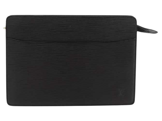 LOUIS VUITTON Epi Pochette Uomo Borsa Clutch Nera M52522 LV Auth ka3861 Nero - vista 2