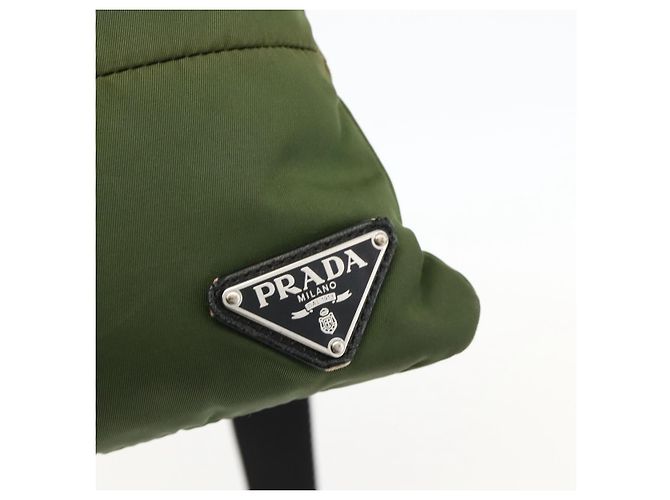 PRADA Schultertasche Nylon Grün Silber Authentisch 175332 - Ansicht 14